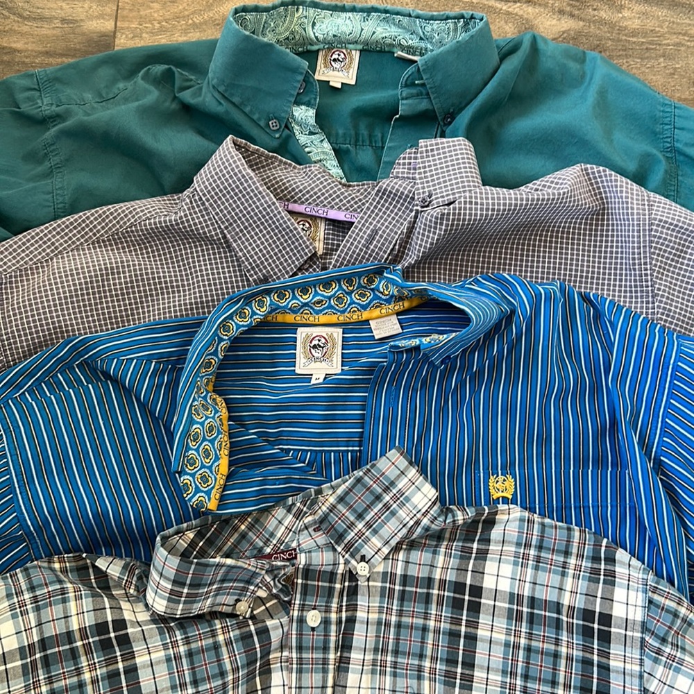 Lot of 4 Men’s Cinch Long Sleeve Button Down Shirts